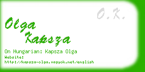 olga kapsza business card